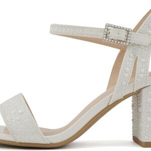 Women Ankle Strap Bridal Dress Sandals Vegan Leather Low Heel Comfort